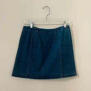 Denim paneled skirt